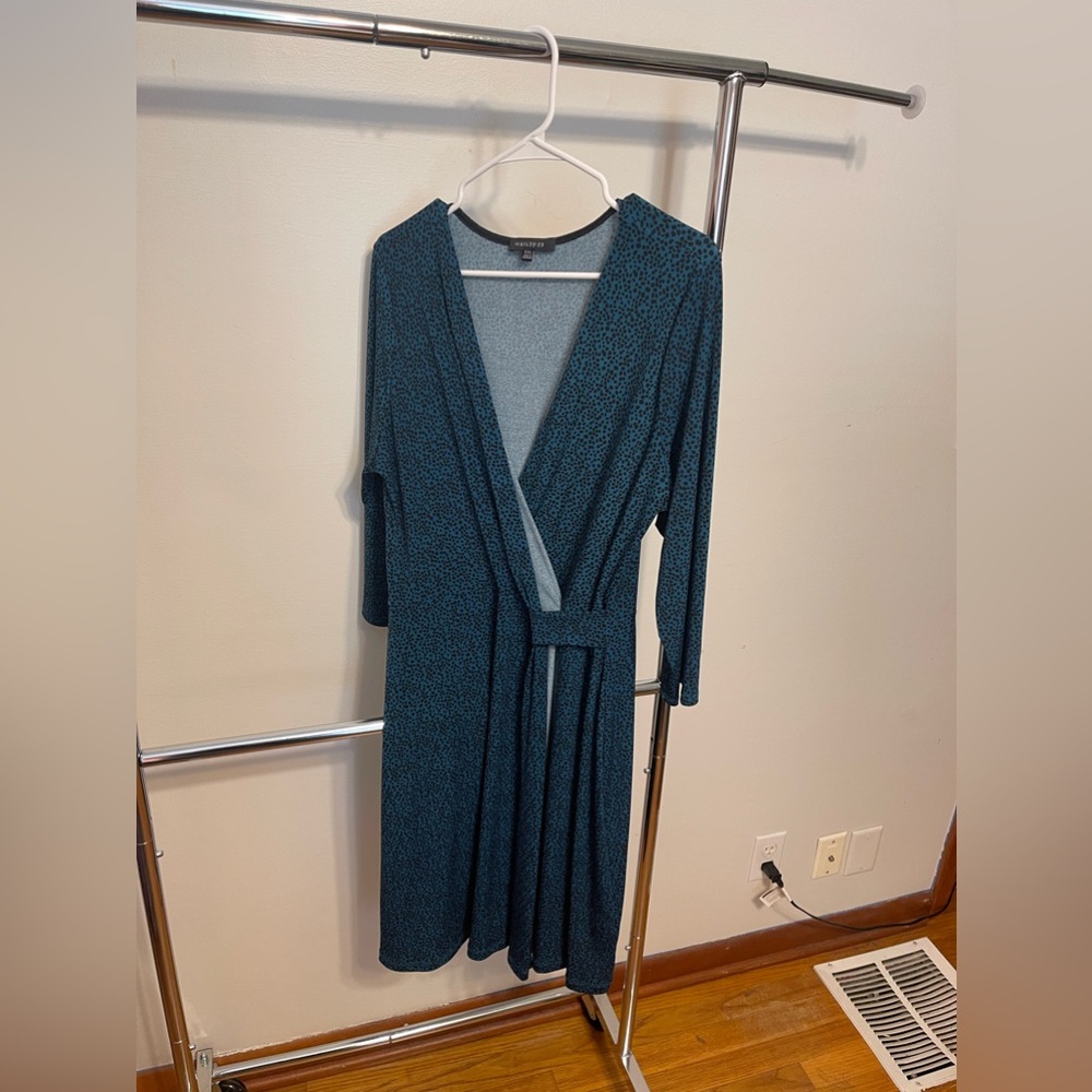 Teal and black spotted dress, size xxl, great condition